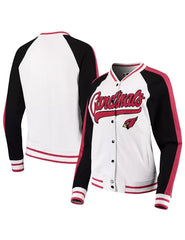 Arizona Cardinals White And Black Varsity Jacket With Patches