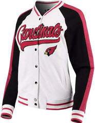 Arizona Cardinals White And Black Varsity Jacket With Patches