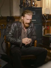 Austin Amelio Hit Man 2024 Black Leather Jacket