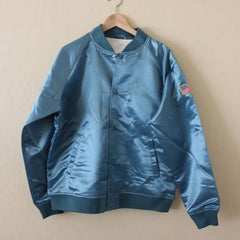 Betty Boop Blue USA Satin Bomber Jacket