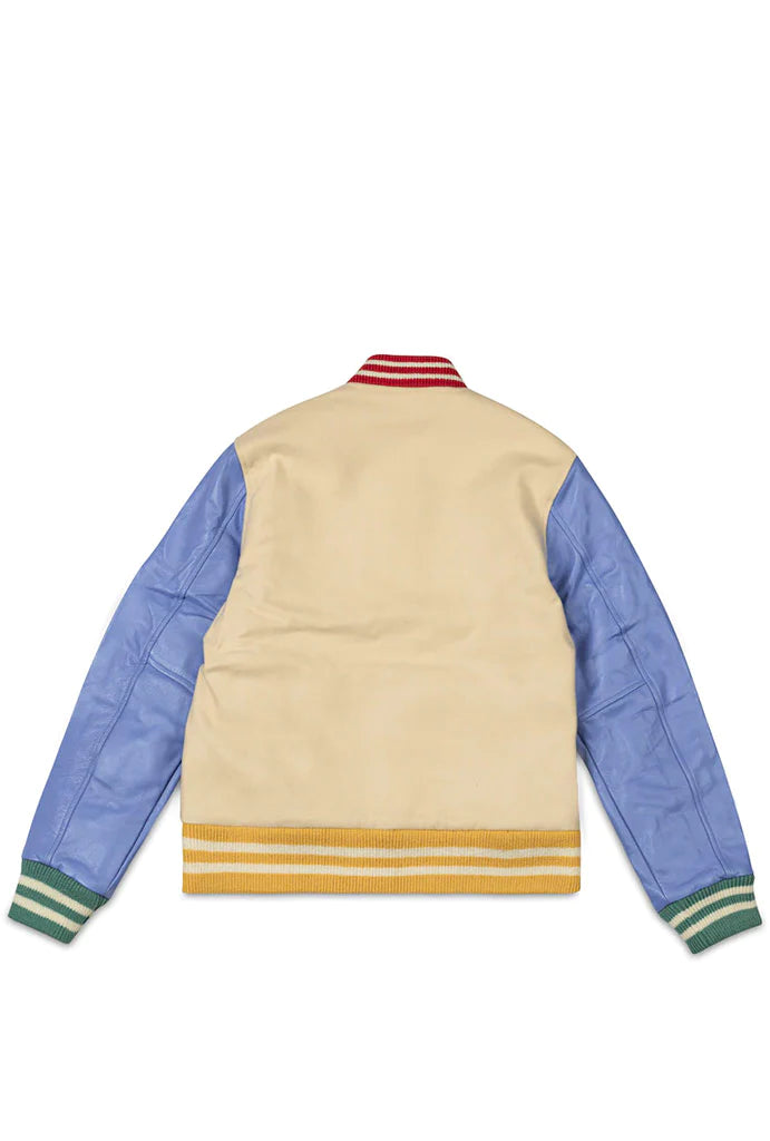 Billionaire Boys Club Beige And Blue Letterman Jacket