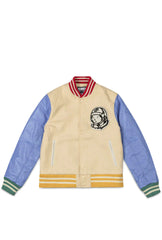 Billionaire Boys Club Beige And Blue Letterman Jacket