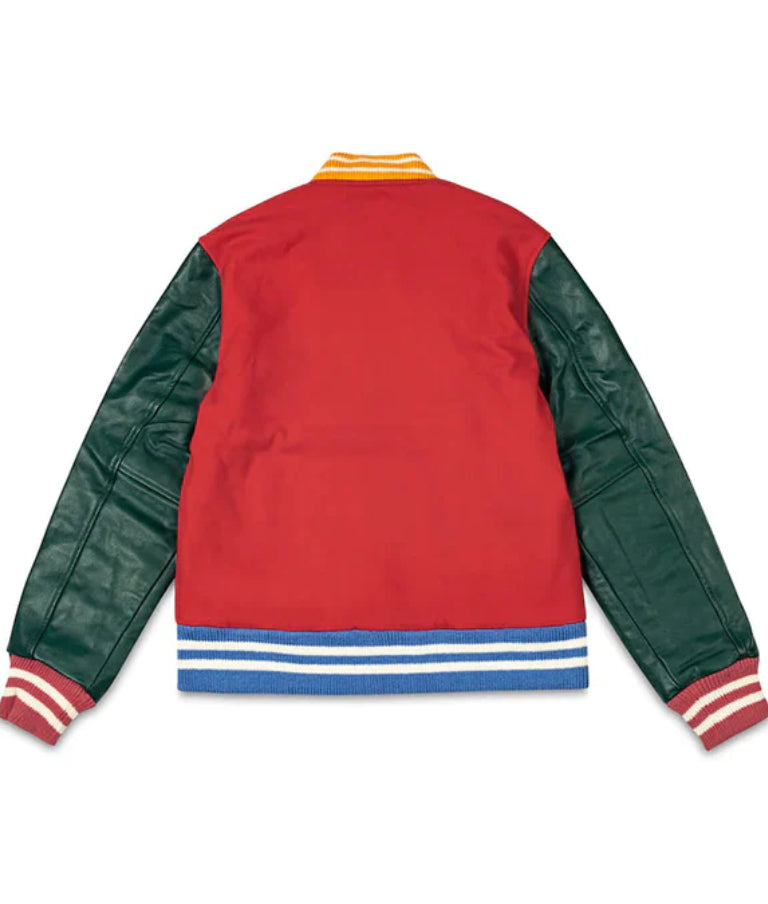 Billionaire Boys Club Red And Green Letterman Jacket