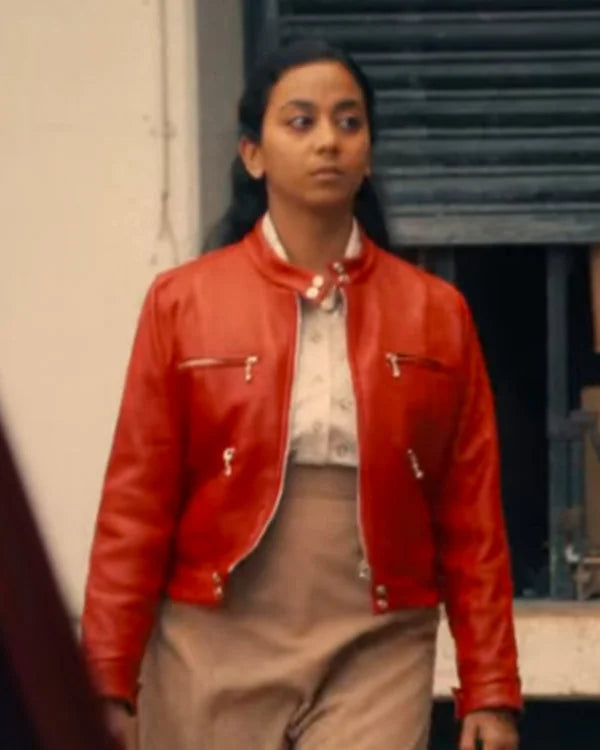 Black Mirror S06 Anajan Vasan Orange Leather Jacket