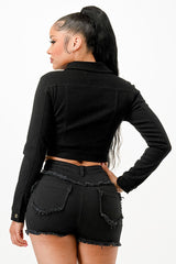 Super Stretchy Cropped Jacket Black