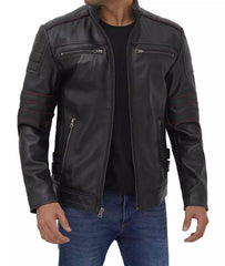 Men's Black Cafe Racer Jacket - Few Left