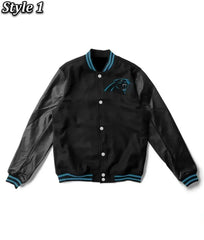 Carolina Panthers Black Letterman Jacket