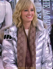 Beth Behrs 2 Broke Girls S04 Silver Puffer Jacket