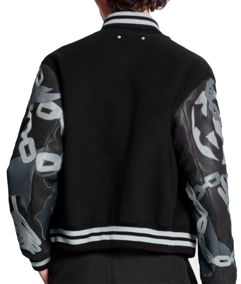 Chains Camo Lv Letterman Varsity Jacket