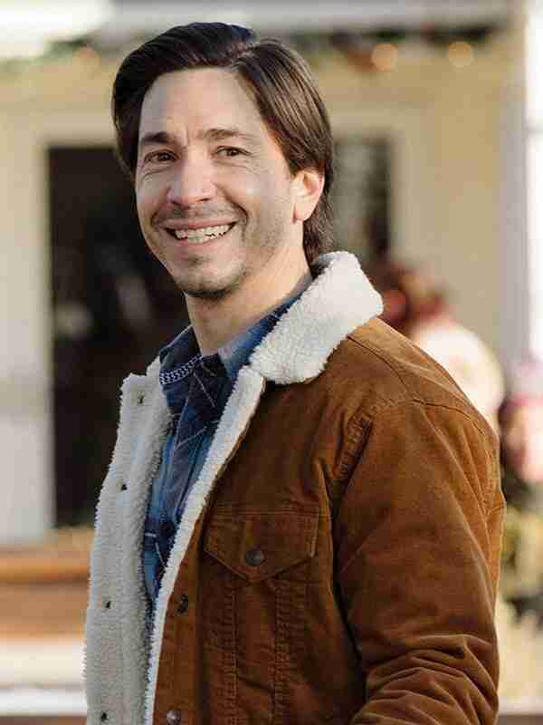 Christmas with the Campbells 2022 Justin Long Brown Denim Jacket