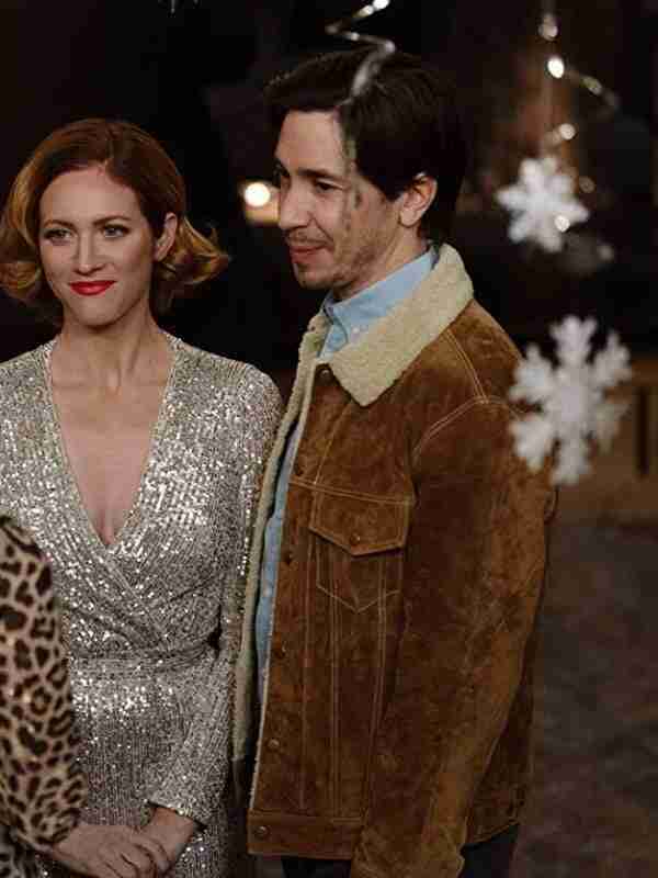 Christmas with the Campbells Justin Long Brown Suede Leather Jacket