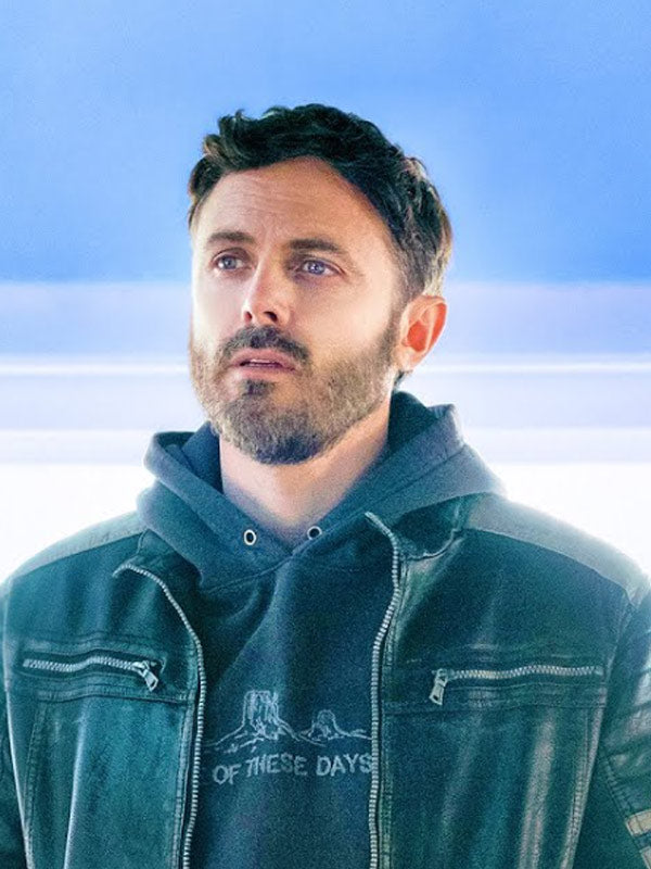 Casey Affleck The Instigators 2024 Black Leather Jacket