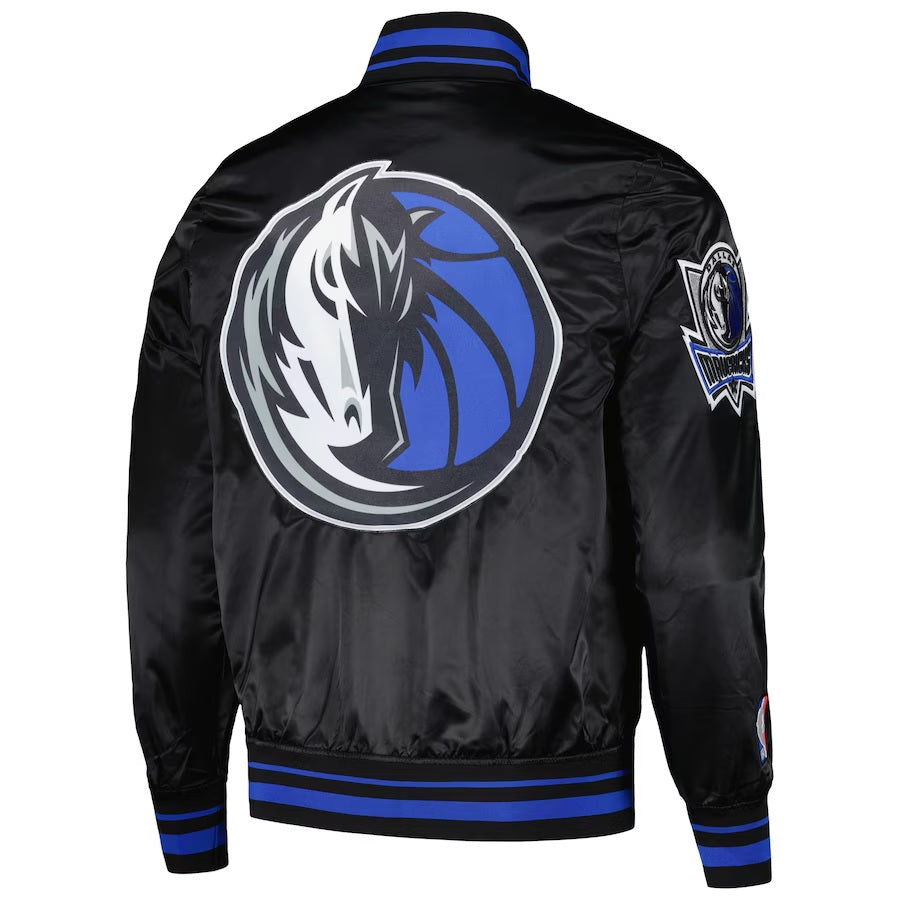 Dallas Mavericks Script Tail Satin Varsity Jacket