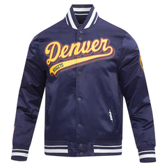 Denver Nuggets Script Tail Satin Varsity Jacket