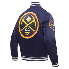 Denver Nuggets Script Tail Satin Varsity Jacket