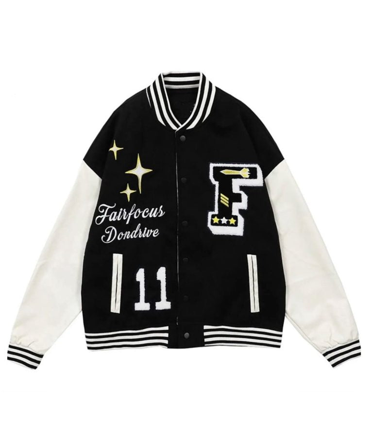 Fair Focus Dondrive Black Letterman Jacket