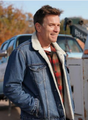 Bleeding Love 2024 Ewan Mcgregor Blue Denim Jacket