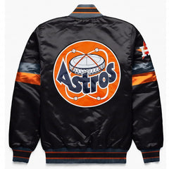 Houston Astros Home Game Black Varsity Satin Jacket