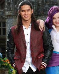 Booboo Stewart Descendants Maroon And Black Leather Blazer