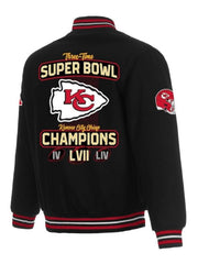 Chiefs Super Bowl Lvii Champions Full-zip Black Jacket