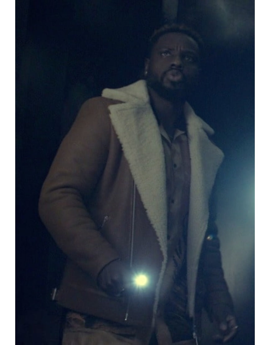 Dark Matter 2024 Dayo Okeniyi Brown Jacket