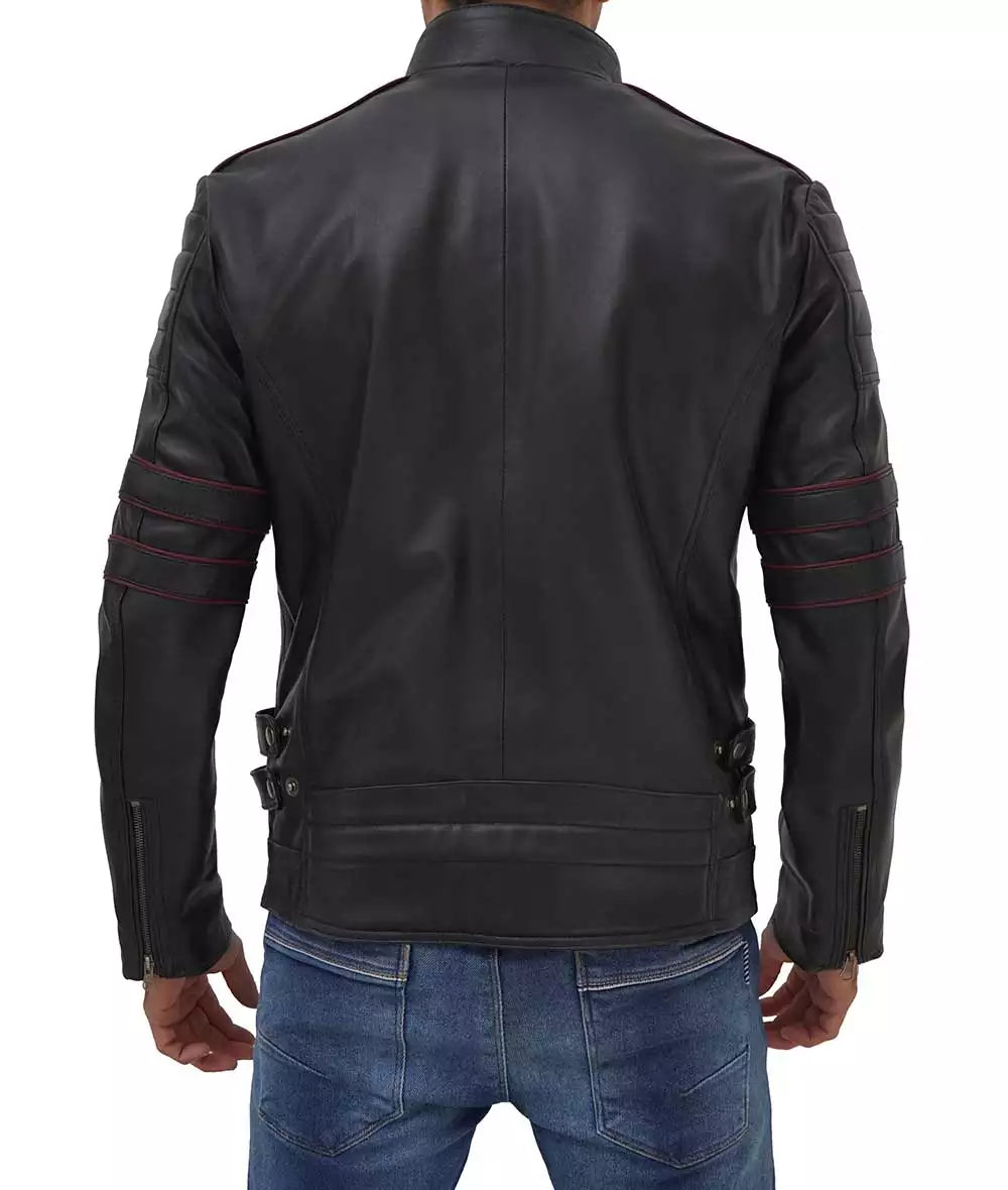 Men's Black Cafe Racer Jacket - Few Left