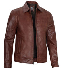 Reeves Men's Harrington Brown Real Leather Jacket