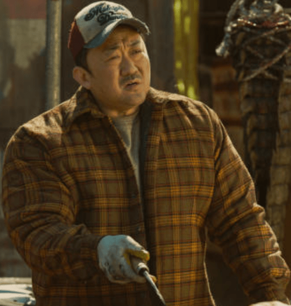 Badland Hunters 2024 Ma Dong-seok Yellow Plaid Jacket