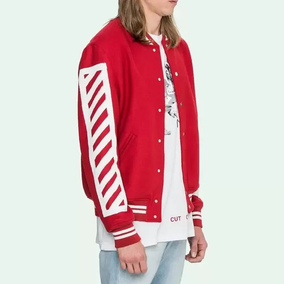 Off-White Red Varsity Jacket