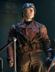 Captain America WW2 Brown Leather Jacket