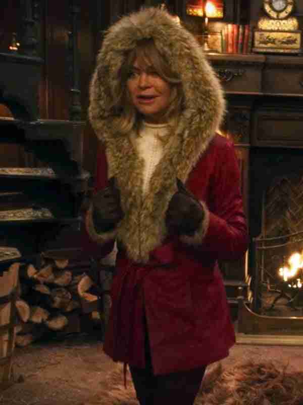 The Christmas Chronicles Goldie Hawn Shearling Hooded Coat