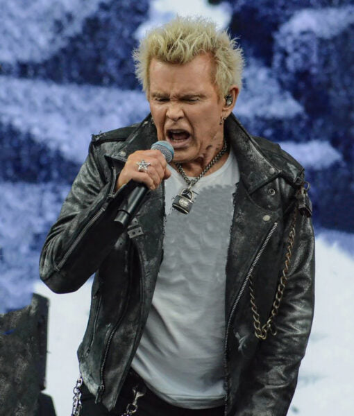 Billy Idol Black Distressed Leather Jacket