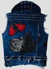 Bray Wyatt Blue Denim Hooded Vest