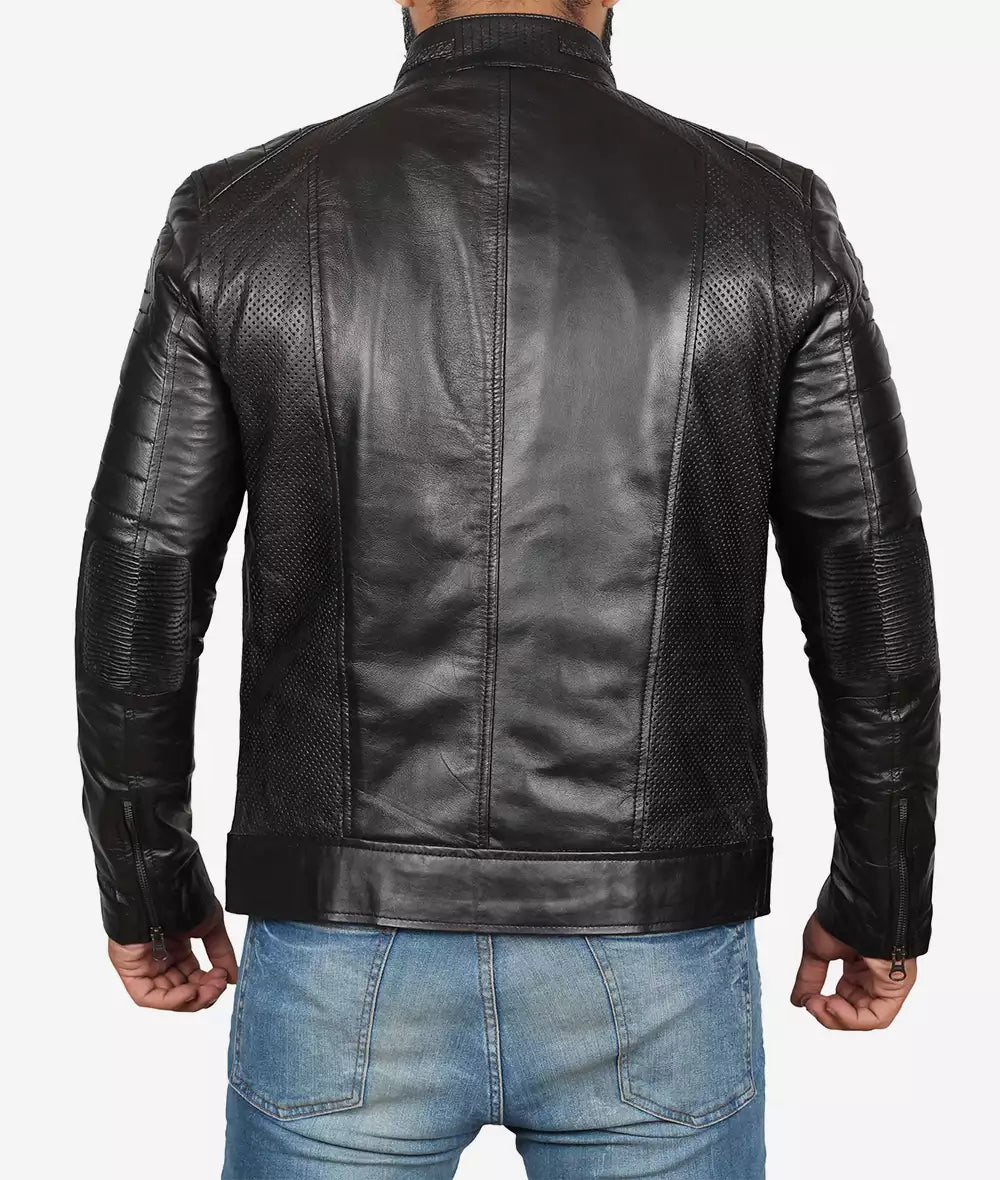 Men's Premium Black Cafe Racer Leathers Jackets