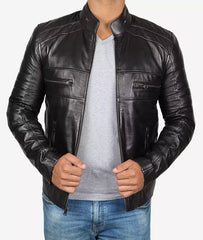 Men's Premium Black Cafe Racer Leathers Jackets