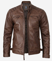 Men's Coffee Brown Motorcycle Leather Jackets