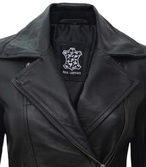 Ramsey Women's Asymmetrical Black Leather Biker Jacket