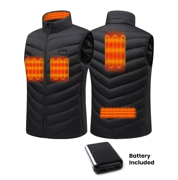 Men's Heated Vest with Battery Pack - Water Resistant