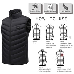 Men's Heated Vest with Battery Pack - Water Resistant