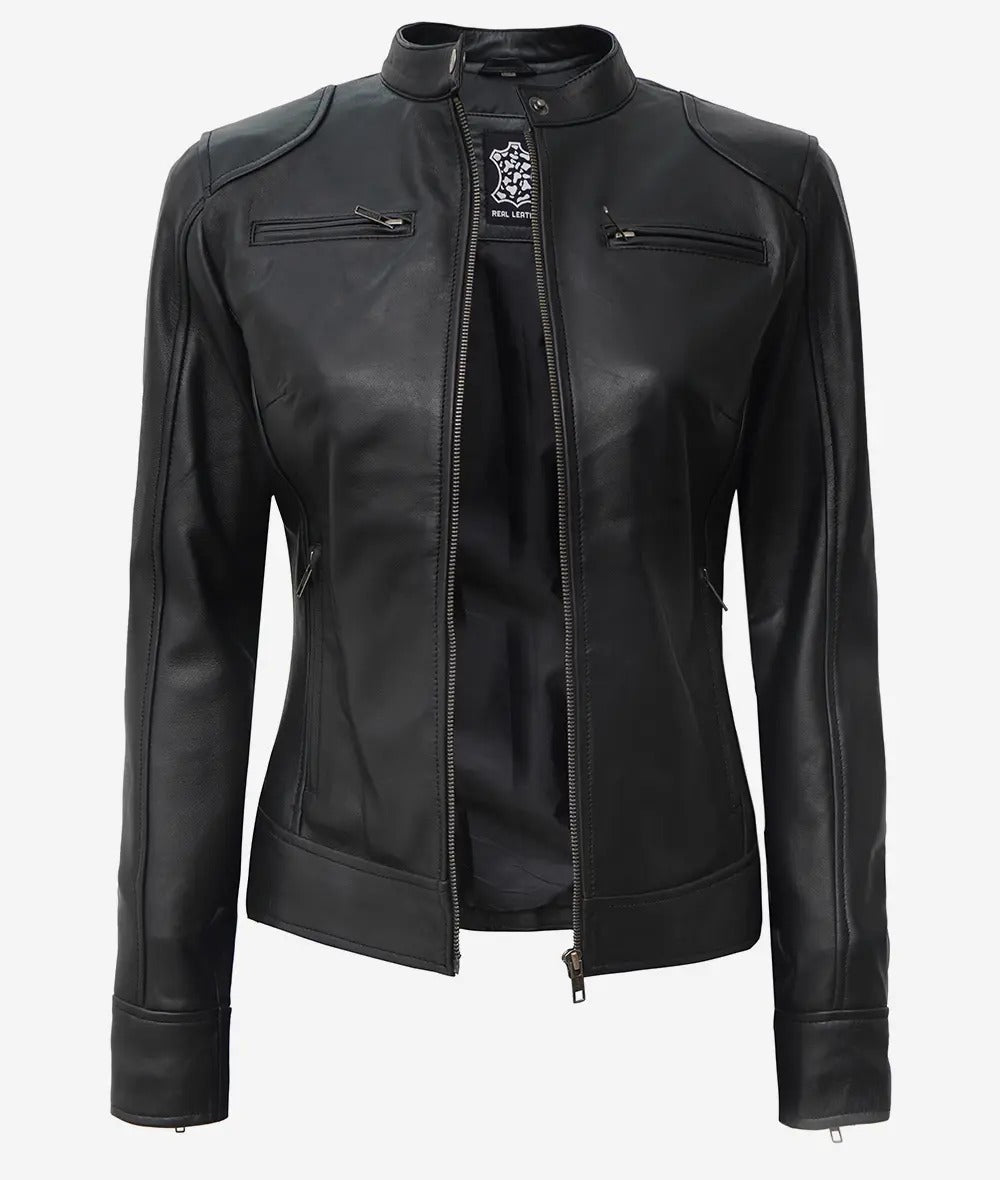 Women's Real Leather Black Premium Biker Jacket