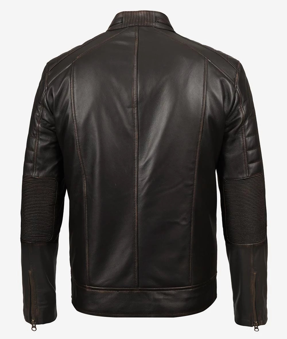 Mens Real Leather Vintage Brown Leather Jacket