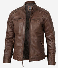 Men's Coffee Brown Motorcycle Leather Jackets