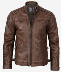 Men's Coffee Brown Motorcycle Leather Jackets