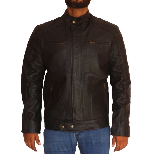 Men Motorcycle Leather Jacket