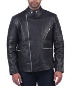 Black Biker Leather Jacket For Mens