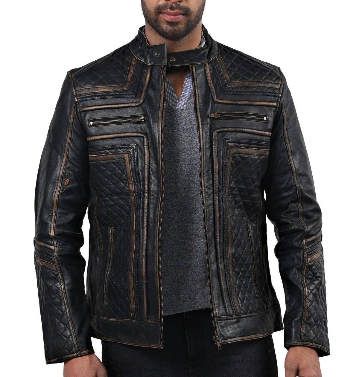 Fast Lemmy Motorcycle Leather Jacket Black