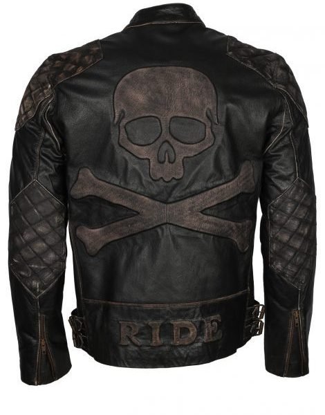 Mens Motorcycle Punisher Leather Jacket