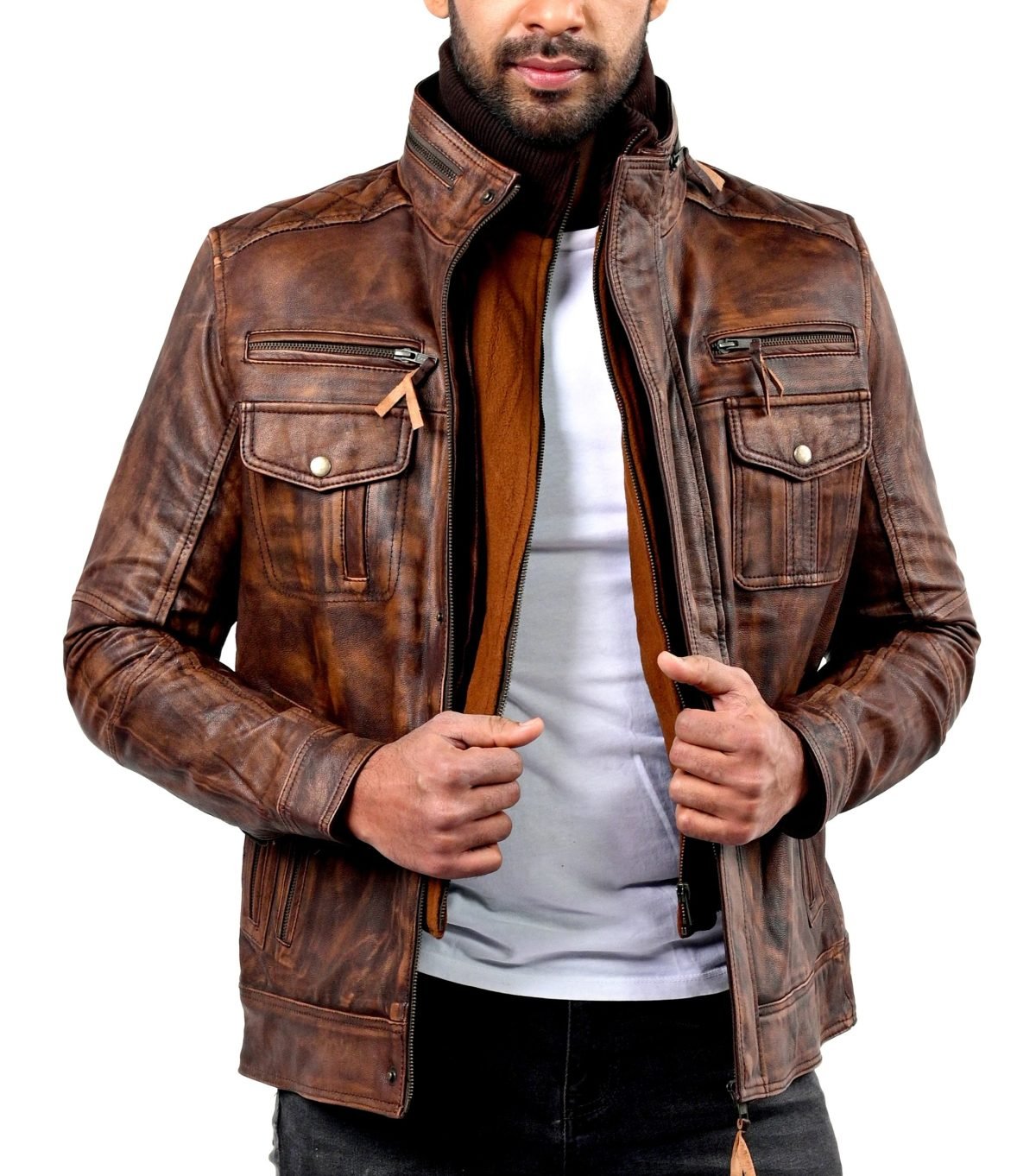 Men’s Vintage Biker Leather Jacket
