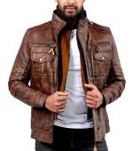 Men’s Vintage Biker Leather Jacket