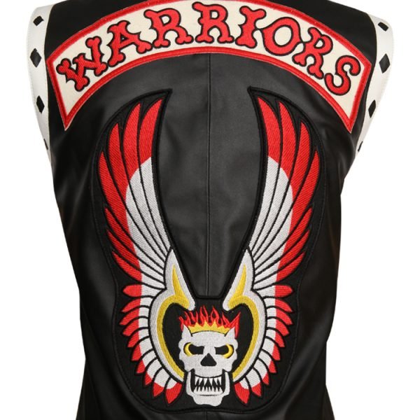 Mens Black Warriors Leather Vest